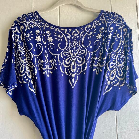 In Bloom Purple Jersey Wrap Kimono Robe Size Medium - Picture 5 of 8